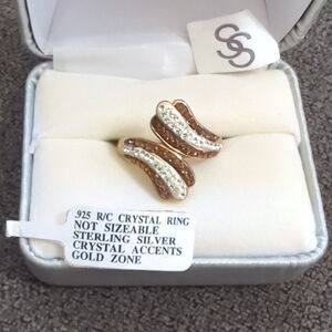 Gold and Silver Crystal Ring
